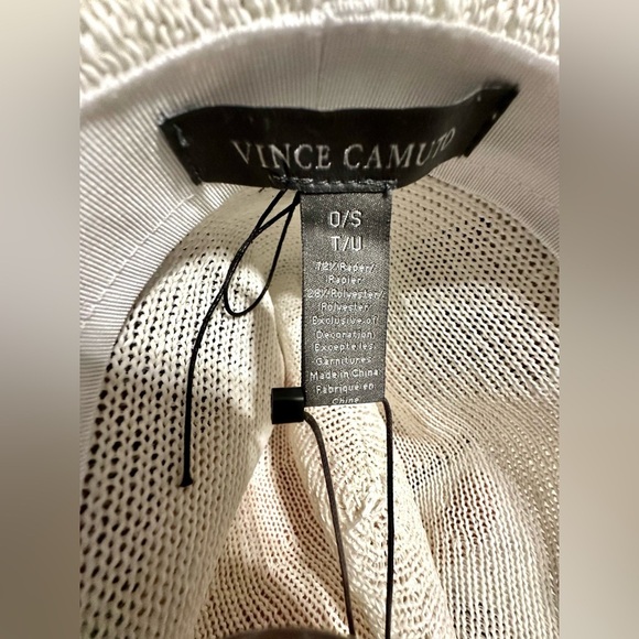 ‼️RARE‼️?VINCE CAMUTO??NWT?Double Buckle Straw Panama Hat in White/Turquoise main image 8